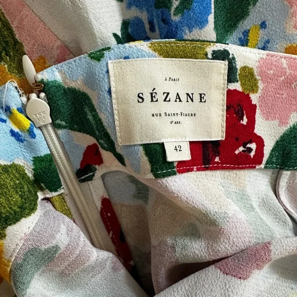 Sezane Tabata Skirt Pastel Flowers US 10 EU 42 - Picture 4 of 7